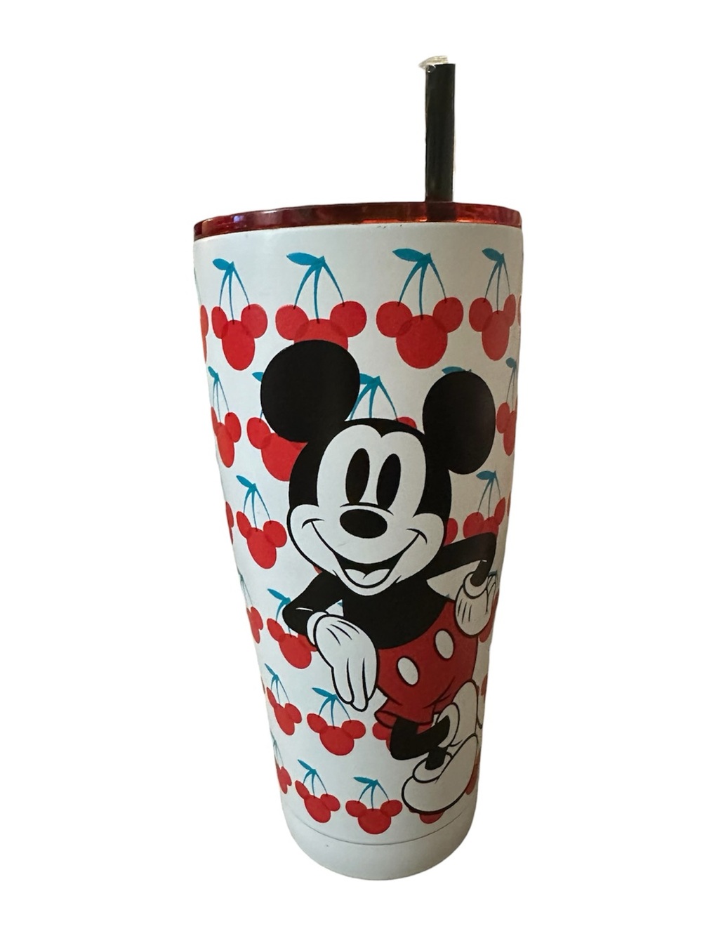 Disney Mickey Mouse Cherry Tumbler + Pair of Hand-Painted Cherry Bowls GIFT SET - Picture 10 of 15